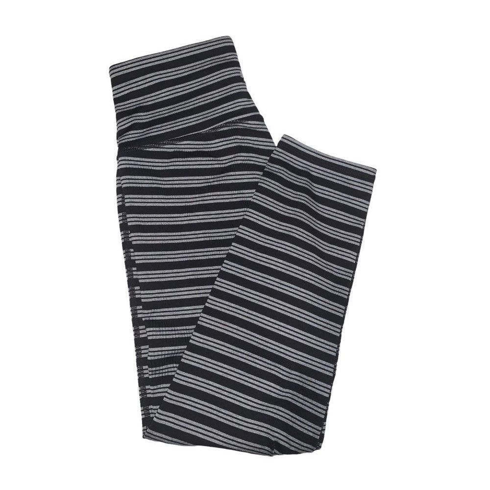 Athleta black and silver striped leggings NWOT